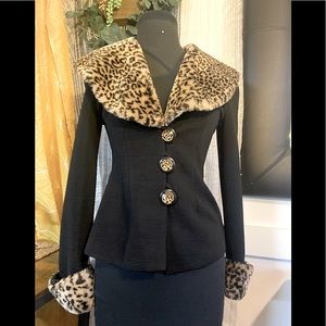 Vintage Cache leopard blazer jacket